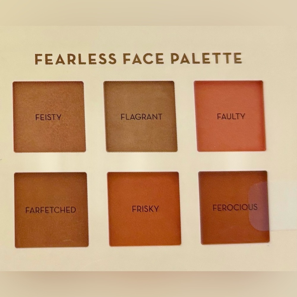Rude Cosmetics Fearless Face Palette w/6 shades Highlighter, Contour & Blush NIB